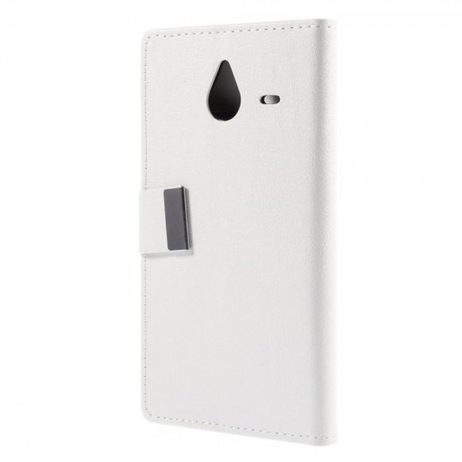 Microsoft Lumia 640 XL/640 XL Dual Leder Case mit Litchitextur - weiss