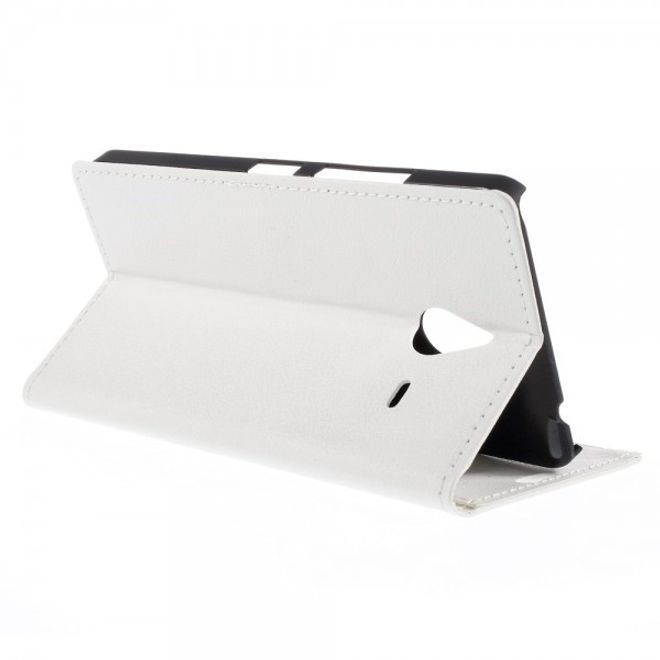 Microsoft Lumia 640 XL/640 XL Dual Leder Case mit Litchitextur - weiss