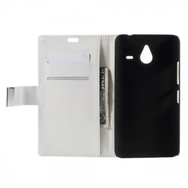 Microsoft Lumia 640 XL/640 XL Dual Leder Case mit Litchitextur - weiss
