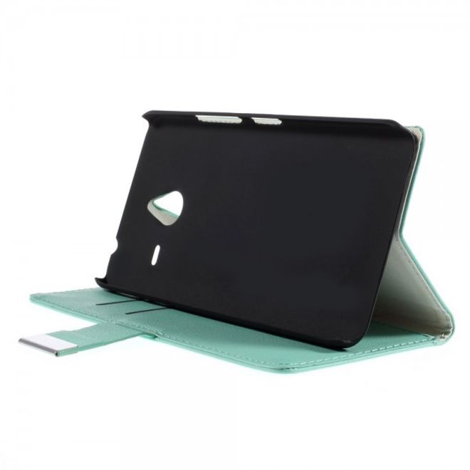 Microsoft Lumia 640 XL/640 XL Dual Leder Case mit Litchitextur - cyan