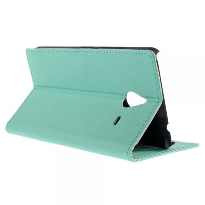 Microsoft Lumia 640 XL/640 XL Dual Leder Case mit Litchitextur - cyan