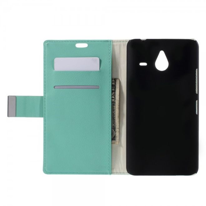 Microsoft Lumia 640 XL/640 XL Dual Leder Case mit Litchitextur - cyan