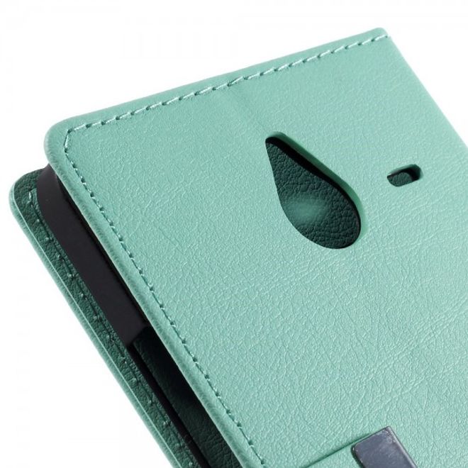 Microsoft Lumia 640 XL/640 XL Dual Leder Case mit Litchitextur - cyan