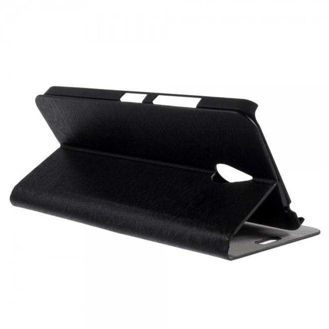 Microsoft Lumia 640 XL/640 XL Dual Leder Case mit Holzmuster - schwarz