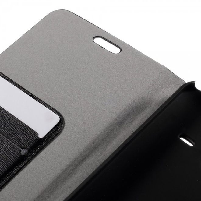 Microsoft Lumia 640 XL/640 XL Dual Leder Case mit Holzmuster - schwarz