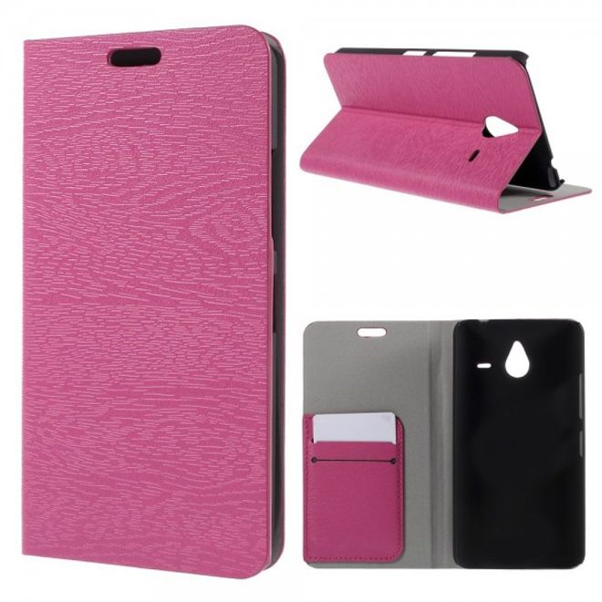 Microsoft Lumia 640 XL/640 XL Dual Leder Case mit Holzmuster - rosa