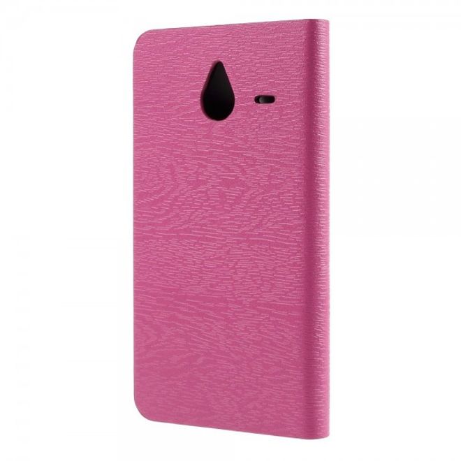 Microsoft Lumia 640 XL/640 XL Dual Leder Case mit Holzmuster - rosa