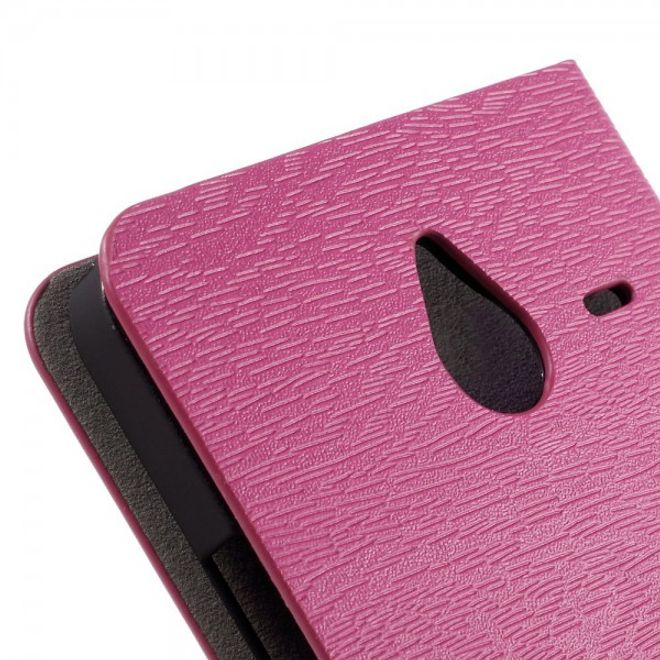 Microsoft Lumia 640 XL/640 XL Dual Leder Case mit Holzmuster - rosa