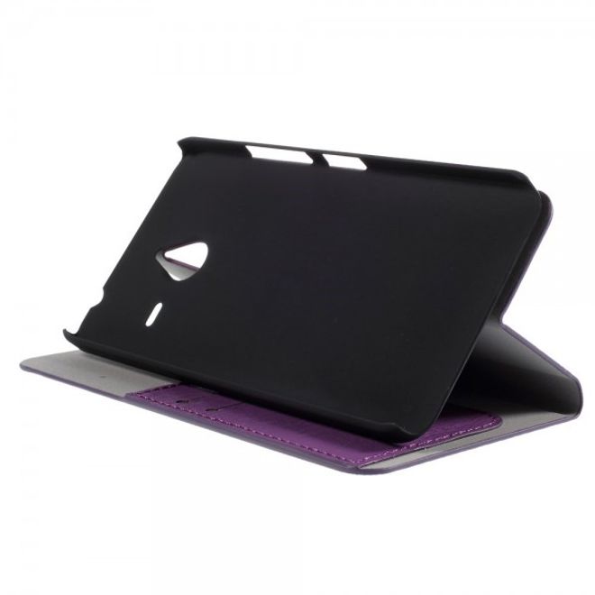 Microsoft Lumia 640 XL/640 XL Dual Leder Case mit Holzmuster - purpur