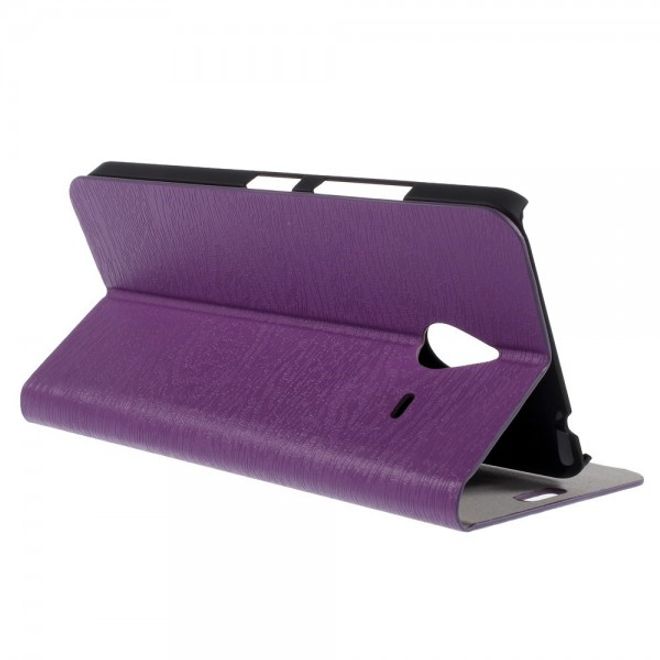 Microsoft Lumia 640 XL/640 XL Dual Leder Case mit Holzmuster - purpur