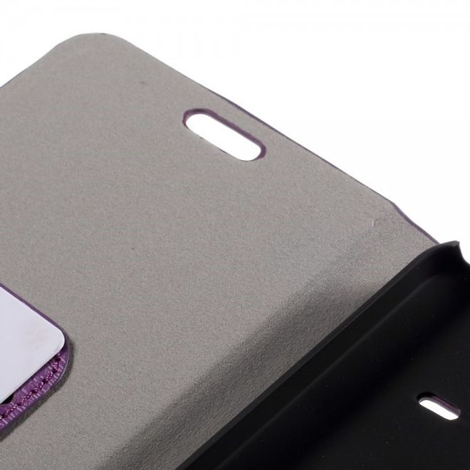 Microsoft Lumia 640 XL/640 XL Dual Leder Case mit Holzmuster - purpur