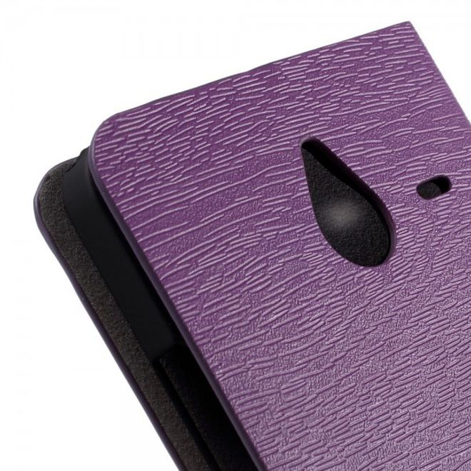 Microsoft Lumia 640 XL/640 XL Dual Leder Case mit Holzmuster - purpur