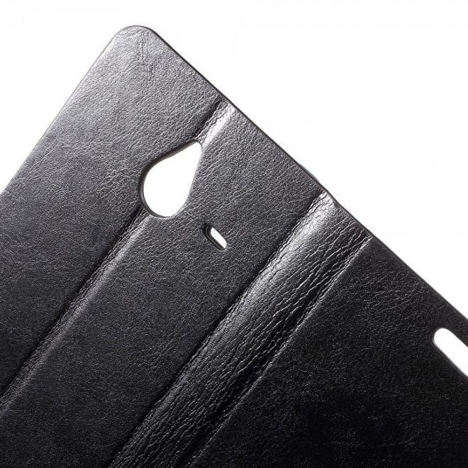 Microsoft Lumia 640 XL/640 XL Dual Crazy Horse Leder Case - schwarz