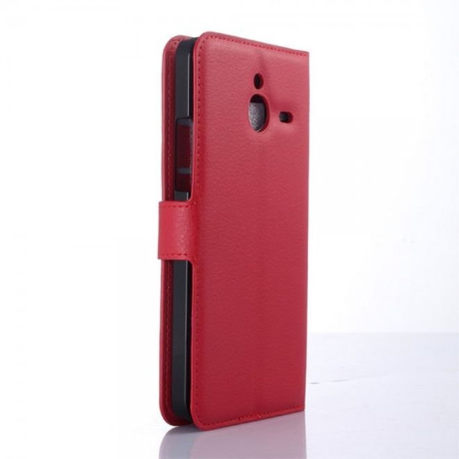 Microsoft Lumia 640 XL/640 XL Dual Modisches Leder Case mit Litchimuster - rot