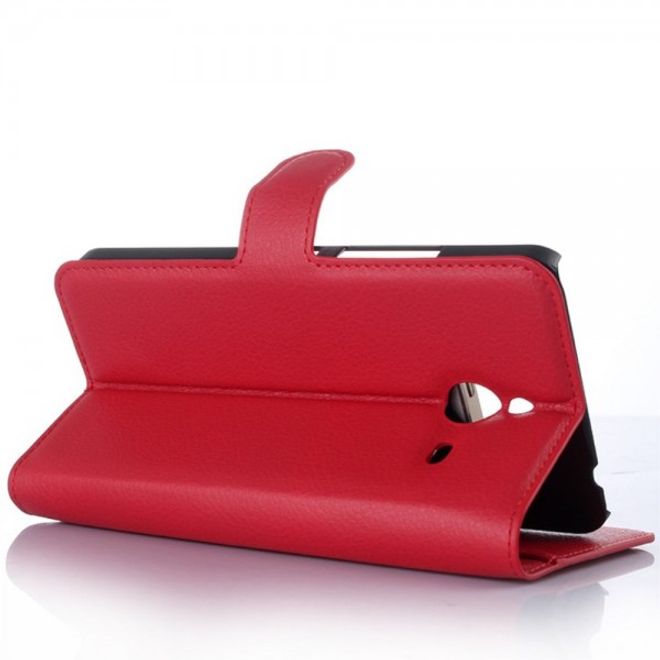 Microsoft Lumia 640 XL/640 XL Dual Modisches Leder Case mit Litchimuster - rot