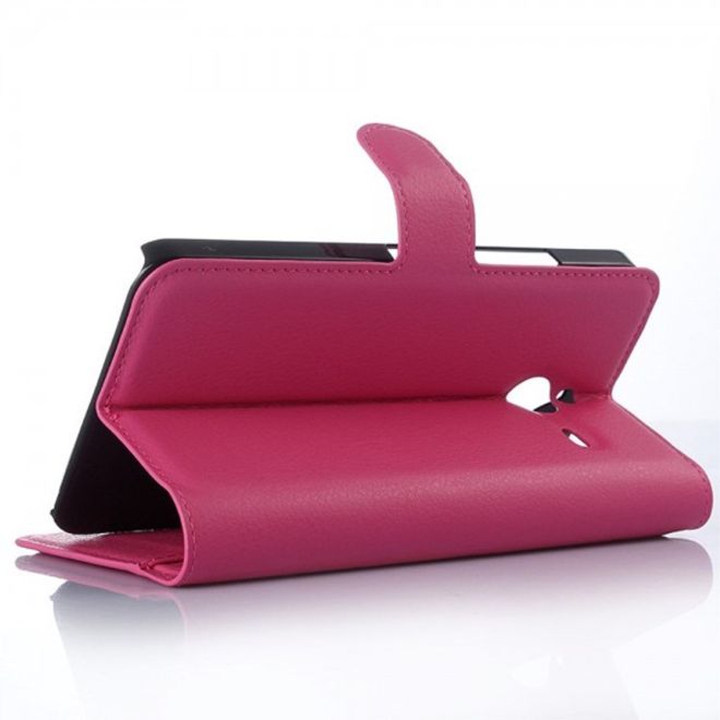 Microsoft Lumia 640 XL/640 XL Dual Modisches Leder Case mit Litchimuster - rosa