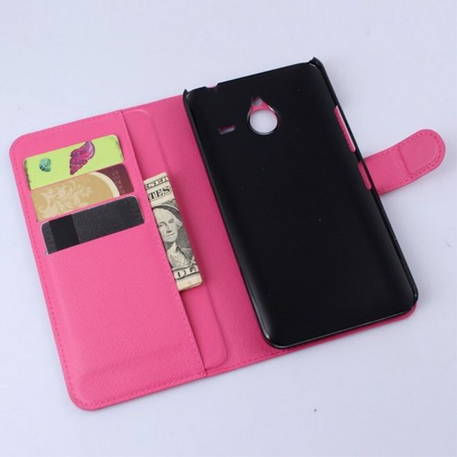 Microsoft Lumia 640 XL/640 XL Dual Modisches Leder Case mit Litchimuster - rosa