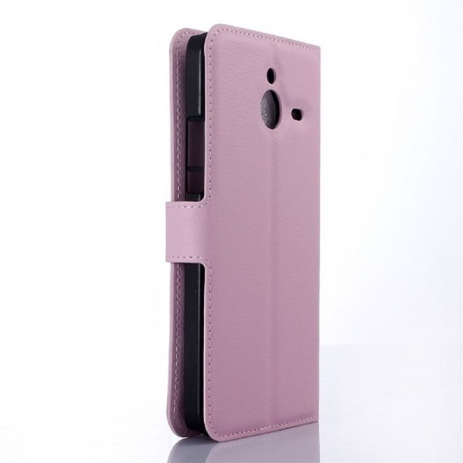 Microsoft Lumia 640 XL/640 XL Dual Modisches Leder Case mit Litchimuster - pink