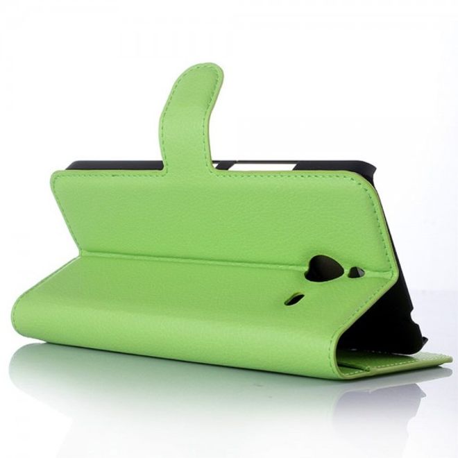 Microsoft Lumia 640 XL/640 XL Dual Modisches Leder Case mit Litchimuster - grün