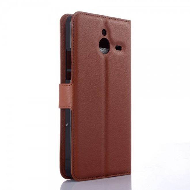 Microsoft Lumia 640 XL/640 XL Dual Modisches Leder Case mit Litchimuster - braun