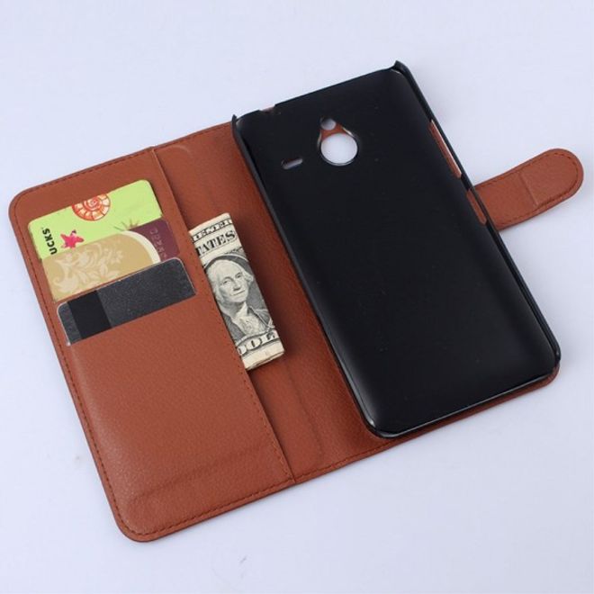 Microsoft Lumia 640 XL/640 XL Dual Modisches Leder Case mit Litchimuster - braun
