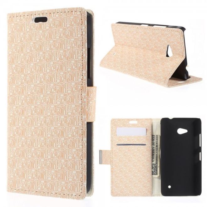 Microsoft Lumia 640/640 Dual Leder Case mit Gittermuster - beige