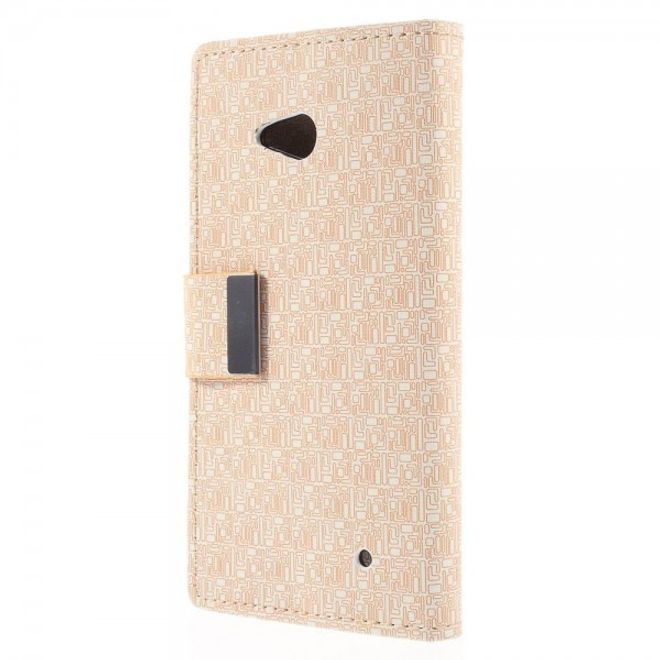 Microsoft Lumia 640/640 Dual Leder Case mit Gittermuster - beige