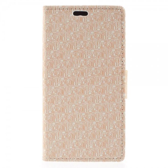 Microsoft Lumia 640/640 Dual Leder Case mit Gittermuster - beige