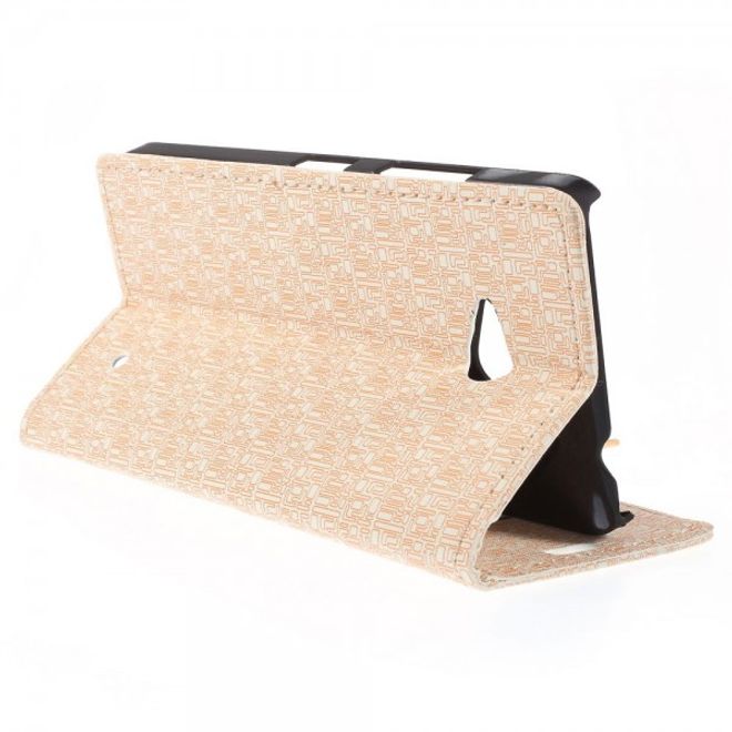 Microsoft Lumia 640/640 Dual Leder Case mit Gittermuster - beige