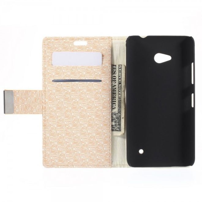 Microsoft Lumia 640/640 Dual Leder Case mit Gittermuster - beige