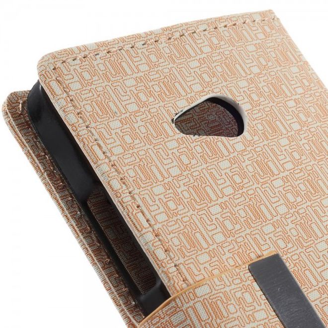 Microsoft Lumia 640/640 Dual Leder Case mit Gittermuster - beige