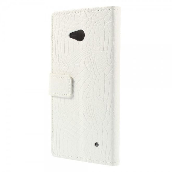 Microsoft Lumia 640/640 Dual Leder Case mit Alligatorentextur - weiss