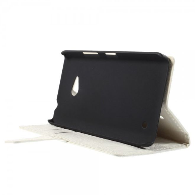 Microsoft Lumia 640/640 Dual Leder Case mit Alligatorentextur - weiss