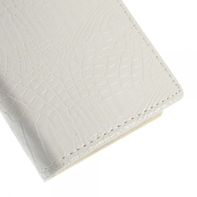 Microsoft Lumia 640/640 Dual Leder Case mit Alligatorentextur - weiss
