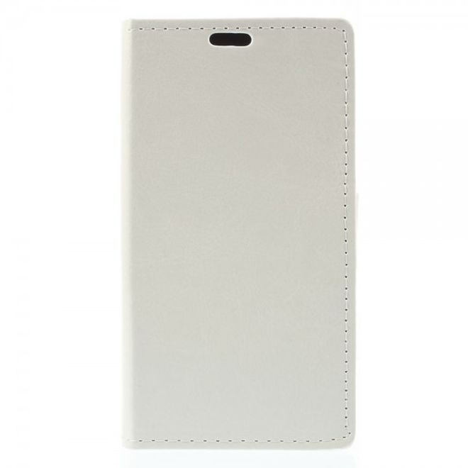 Microsoft Lumia 640/640 Dual Crazy Horse Leder Case mit Kreditkartenslots - weiss