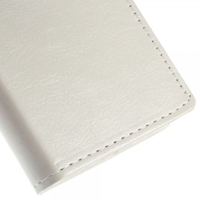 Microsoft Lumia 640/640 Dual Crazy Horse Leder Case mit Kreditkartenslots - weiss