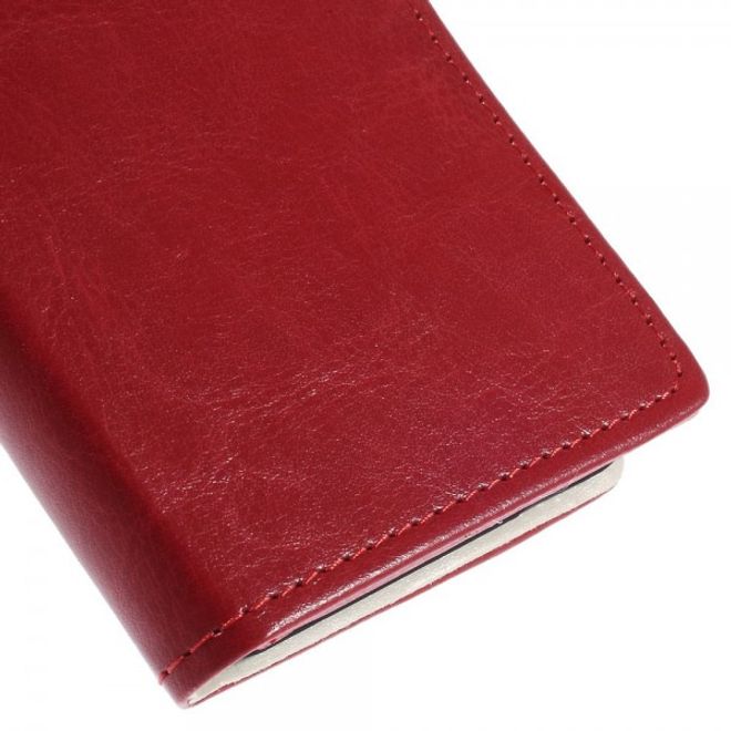 Microsoft Lumia 640/640 Dual Crazy Horse Leder Case mit Kreditkartenslots - rot