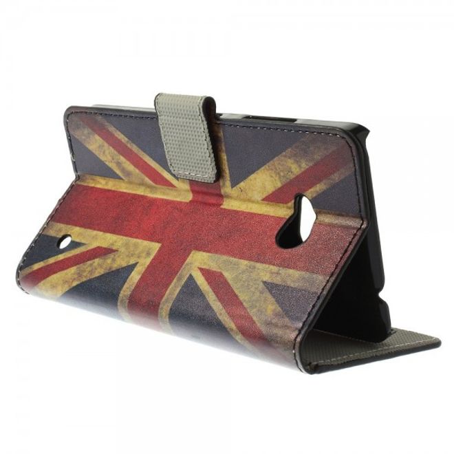 Microsoft Lumia 640/640 Dual Leder Case mit UK Flagge retro-style