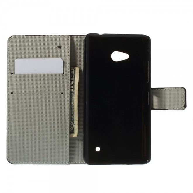 Microsoft Lumia 640/640 Dual Leder Case mit USA Flagge retro-style