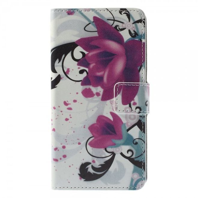 Microsoft Lumia 640/640 Dual Leder Case mit Lotus Blumen