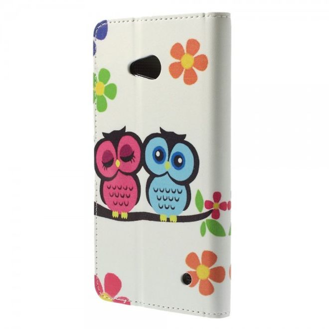 Microsoft Lumia 640/640 Dual Leder Case mit verliebtem Eulenpärchen