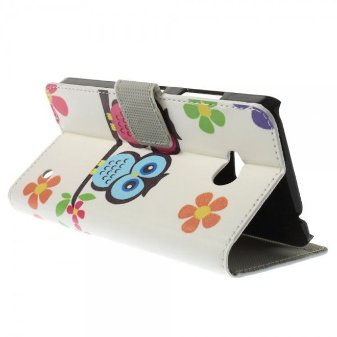 Microsoft Lumia 640/640 Dual Leder Case mit verliebtem Eulenpärchen