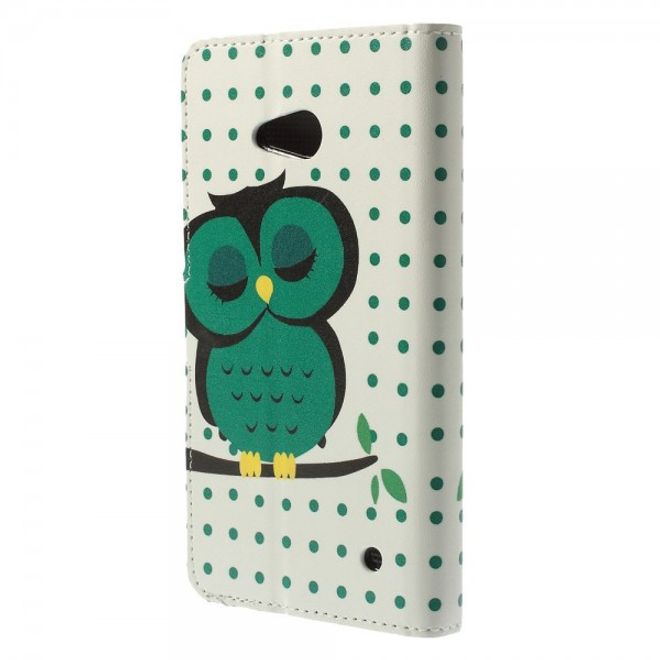 Microsoft Lumia 640/640 Dual Leder Case mit schlafender Eule
