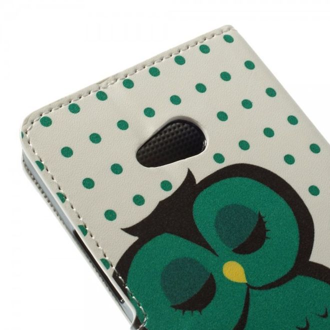Microsoft Lumia 640/640 Dual Leder Case mit schlafender Eule