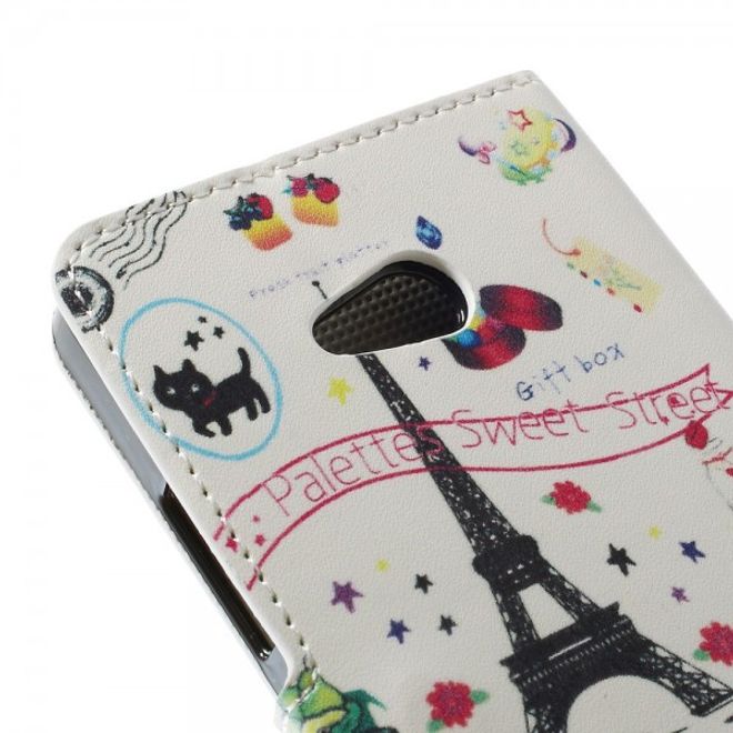 Microsoft Lumia 640/640 Dual Leder Case mit Eiffelturm und Früchten