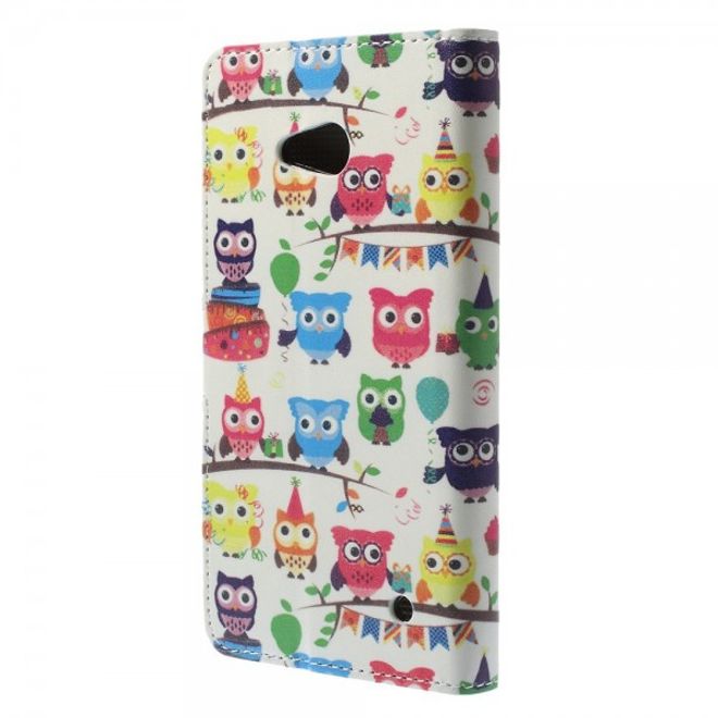 Microsoft Lumia 640/640 Dual Leder Case mit vielen kleinen Eulen