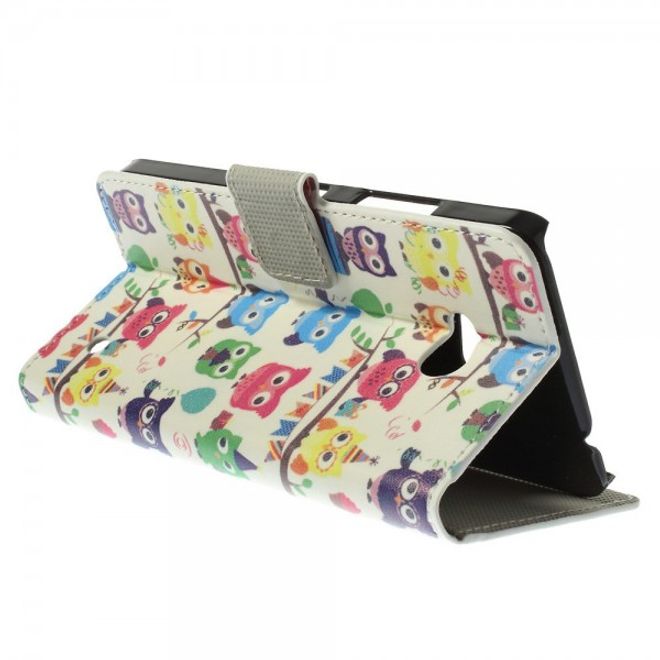 Microsoft Lumia 640/640 Dual Leder Case mit vielen kleinen Eulen