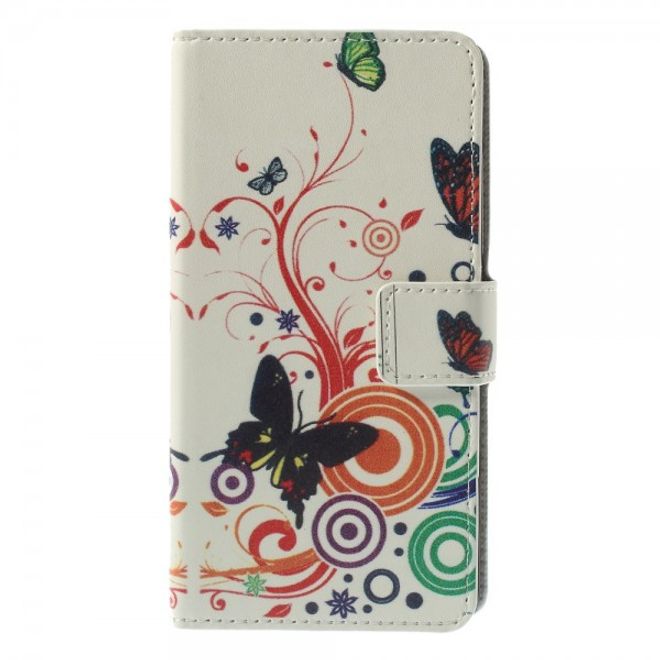 Microsoft Lumia 640/640 Dual Leder Case mit Schmetterlingen und Kreisen