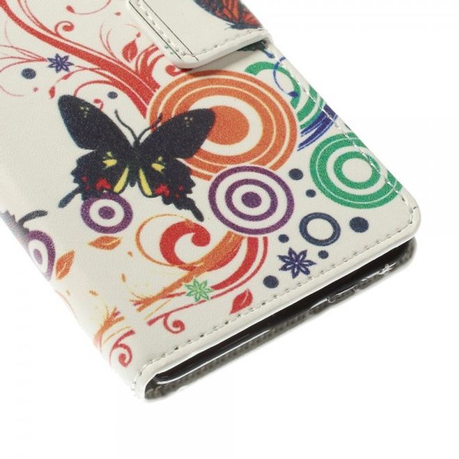 Microsoft Lumia 640/640 Dual Leder Case mit Schmetterlingen und Kreisen