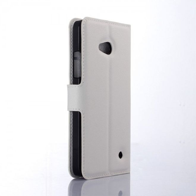 Microsoft Lumia 640/640 Dual Modisches Leder Case mit Litchimuster - weiss